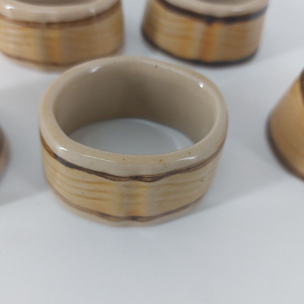 Ceramic Napkin Rings Hand painted Dinner Table Home Decor - Picture 4 of 7